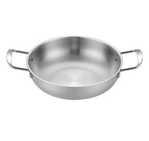 קערת הגשה נירוסטה+ ידיות 20 ס"מ - כסף