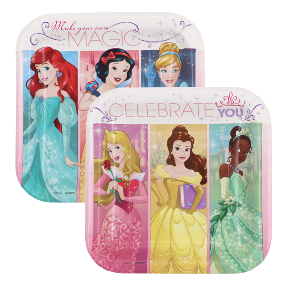 צלחת נייר 7 יום הולדת ממותגת - נסיכות