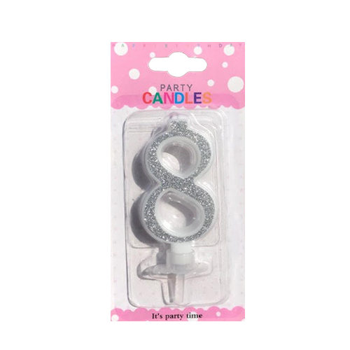 נר מעוצב מספר 8 - כסף