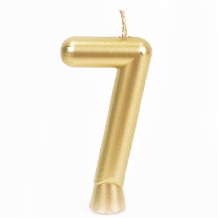 נר יום הולדת מספר 7 - זהב
