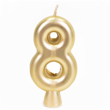 נר יום הולדת מספר 8 - זהב