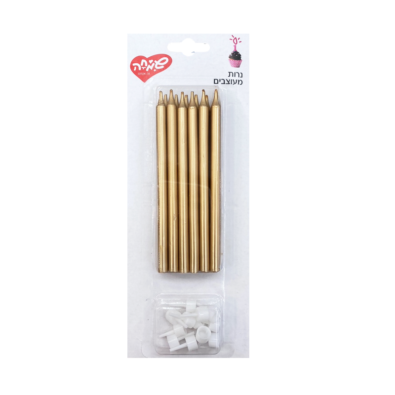 נרות יום הולדת מטאלי ארוך - זהב