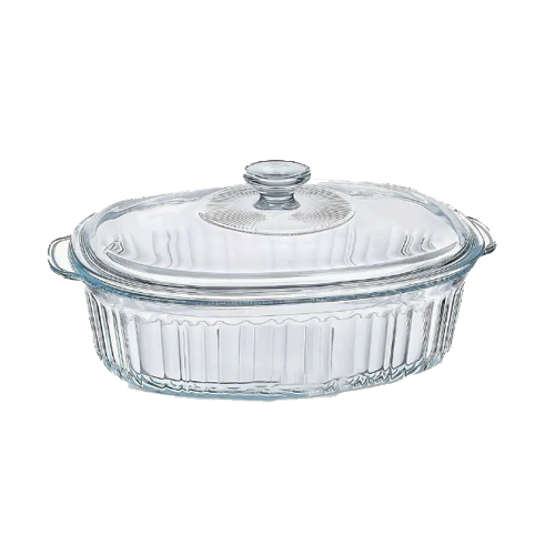 סיר זכוכית איכותי 2.8 ליטר + מכסה - שקוף