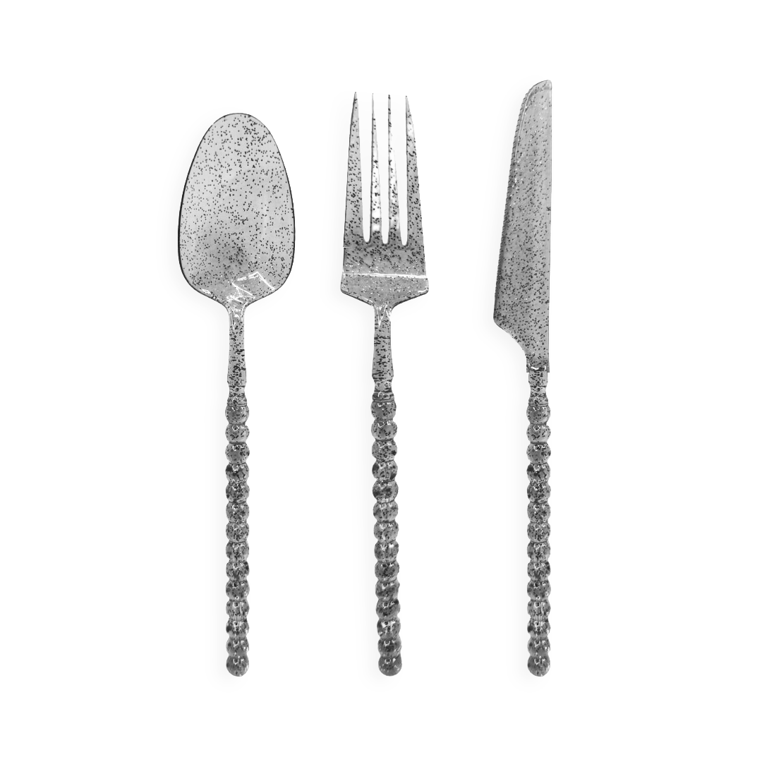 מארז סכו"ם פנינה 30 יח' - ניצוצות כסף