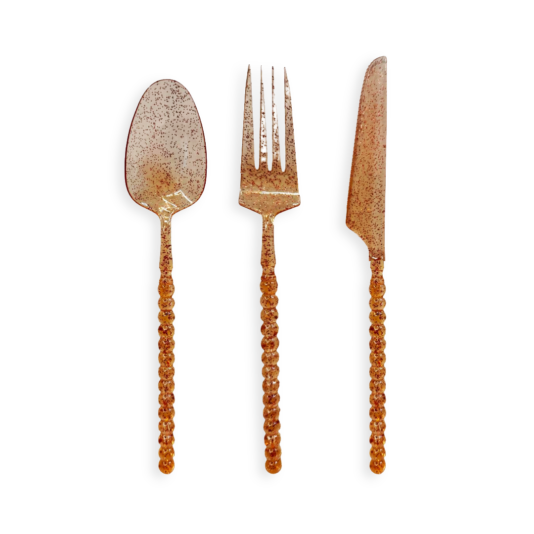 מארז סכו"ם פנינה 30 יח' - ניצוצות רוזגולד