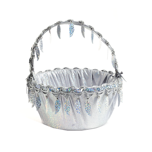 סלסלה מעוטרת לחינה קטן- כסף