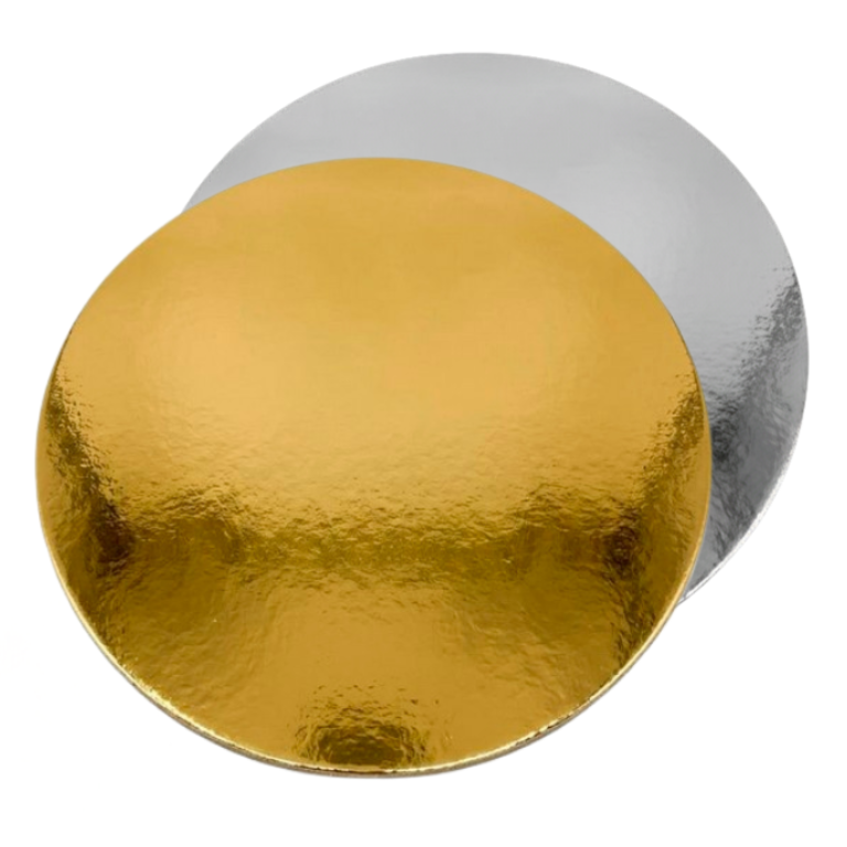 תחתית לעוגה דו צדדי קוטר 26 ס"מ 4 יח' - זהב כסף