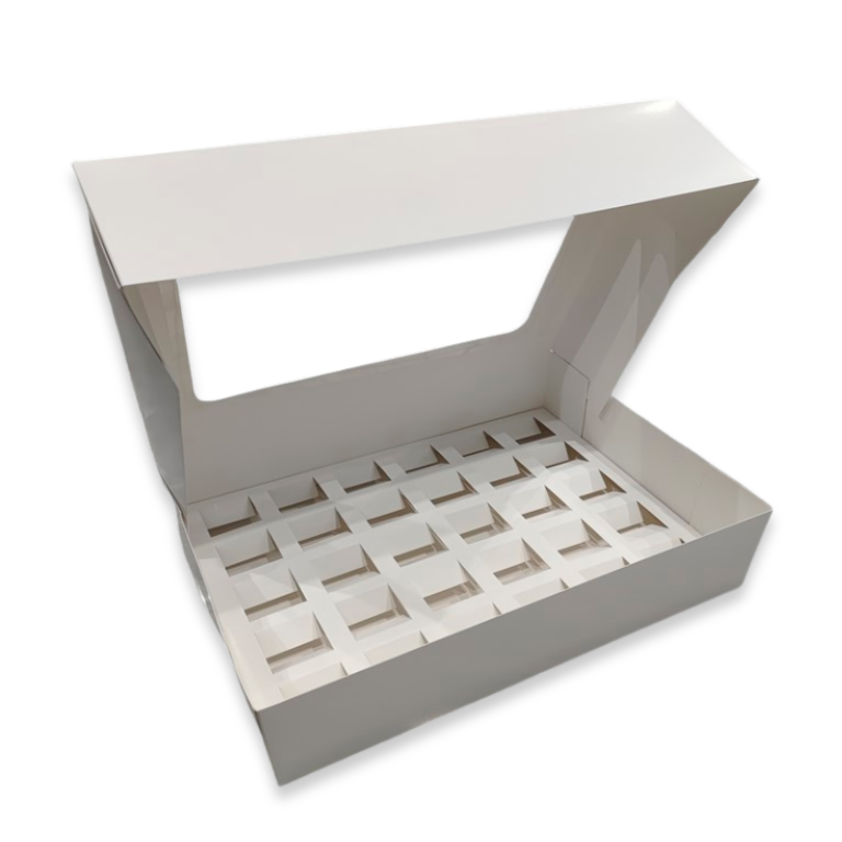 קופסה לקינוחים 30X40 ס"מ גדול - לבן