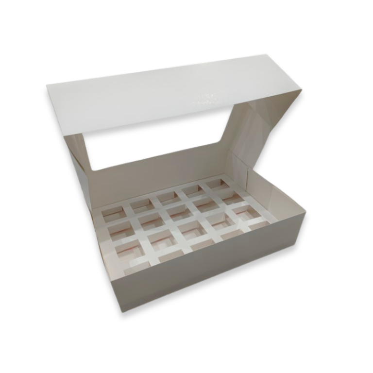 קופסה לקינוחים 26X34 ס"מ בינוני - לבן