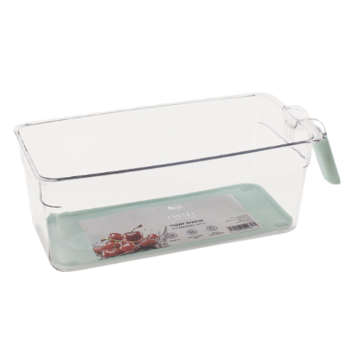 ארגונית לאחסון עם ידית 3.5 ליטר - תכלת שקוף