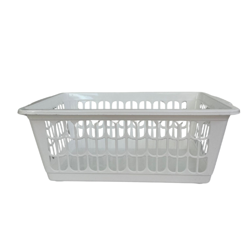 סלסלה פלסטיק קשיחה כלבו בינוני - לבן