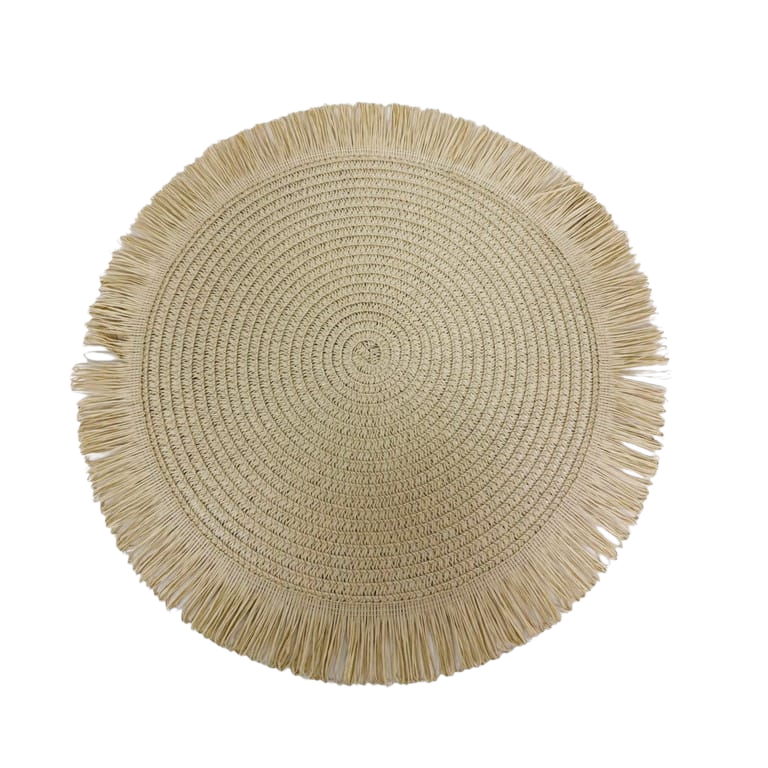 פלייסמנט בד פרנזים עגול - קרם