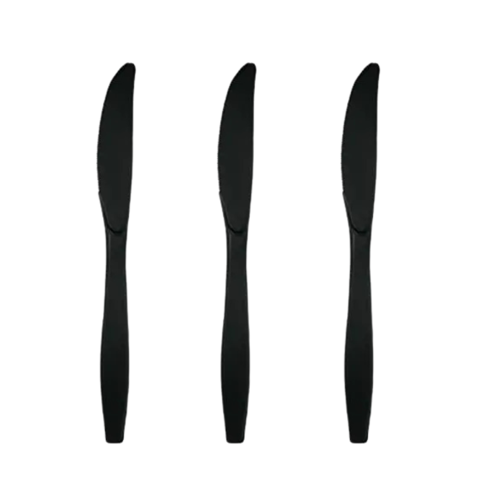 סכינים מפלסטיק מדיום 50 יח' - שחור