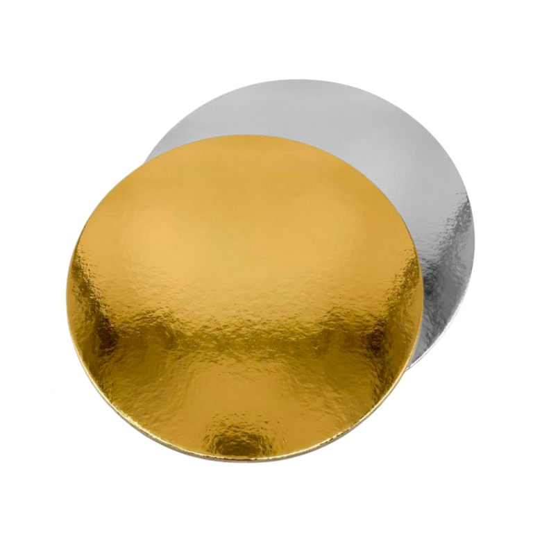 תחתית לעוגה דו צדדי קוטר 20 ס"מ 6 יח' - זהב כסף