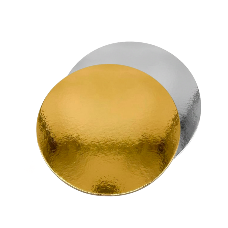 תחתית לעוגה דו צדדי קוטר 18 ס"מ 6 יח' - זהב כסף