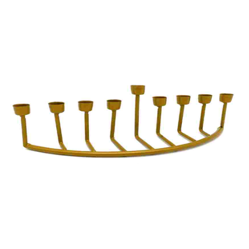 חנוכיה מעוצבת ממתכת - זהב