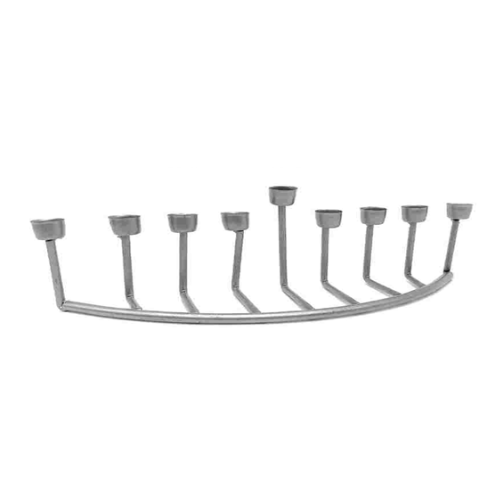 חנוכיה מעוצבת ממתכת - כסף