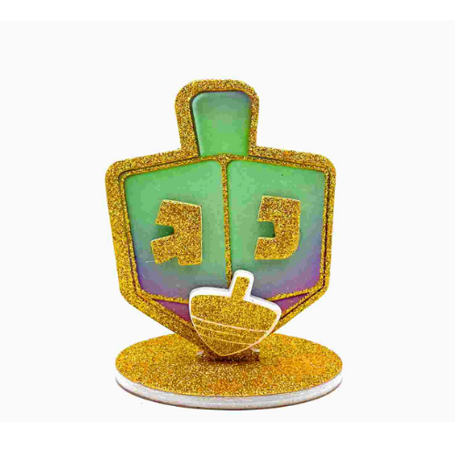 מרכז שולחן סביבון נצנץ לחנוכה - צבעוני