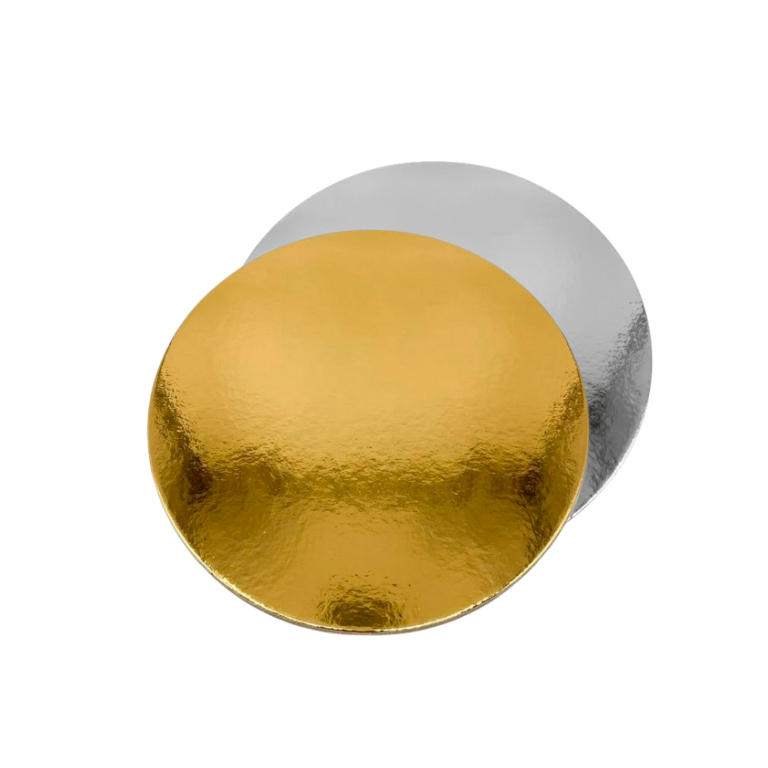 תחתית לעוגה דו צדדי קוטר 16 ס"מ 6 יח' - זהב כסף