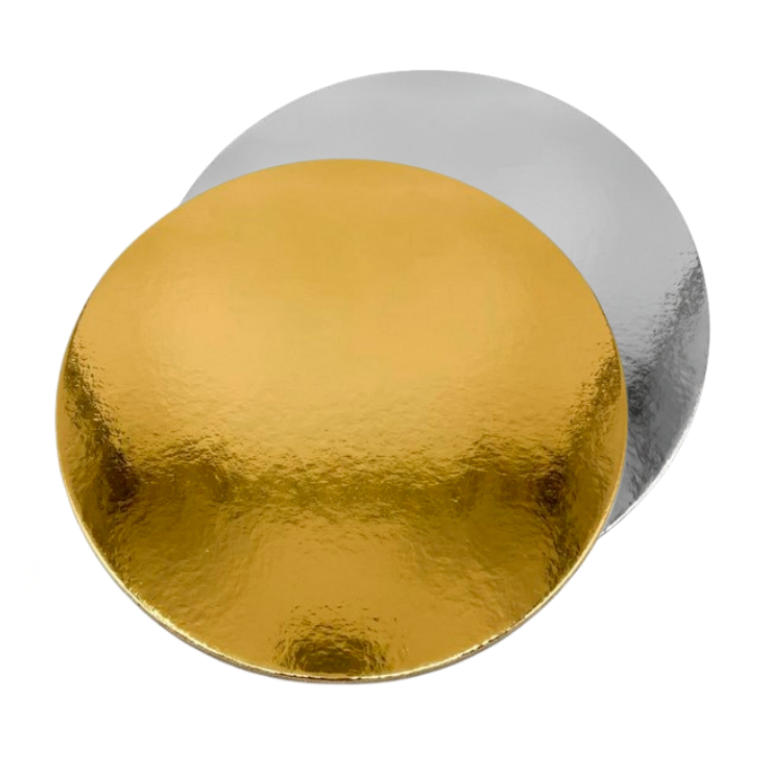 תחתית לעוגה דו צדדי קוטר 24 ס"מ 4 יח' - זהב כסף