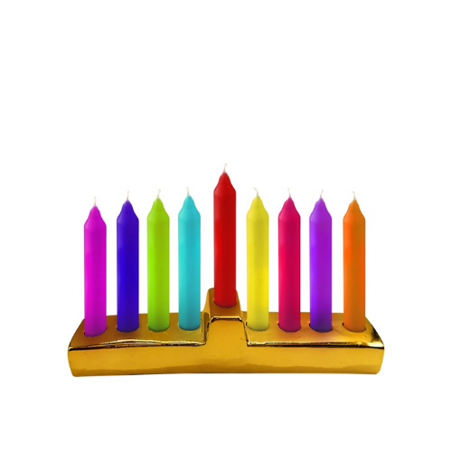 חנוכיה קרמית מהודרת - זהב