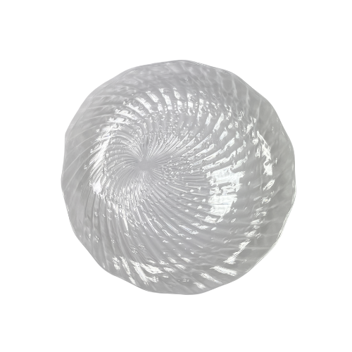 צלחת פלסטיק 9 ספירלה 10 יח' - שקוף