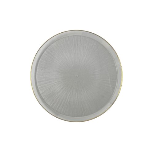 צלחת פלסטיק 7 ICE אייס 10 יח'- אפור זהב