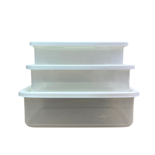 סט 3 קופסאות פלסטיק מלבניות - צבע משתנה