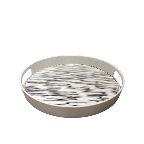 מגש במבוק עגול פסים 30 ס"מ