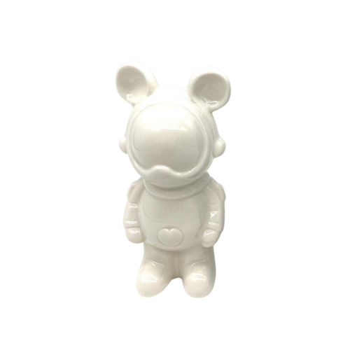 דובי חלל קרמיקה דקורטיבי - לבן