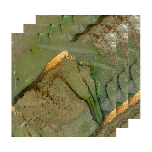 מפיות נייר דוגמת שיש 20 יח' - ירוק זהב