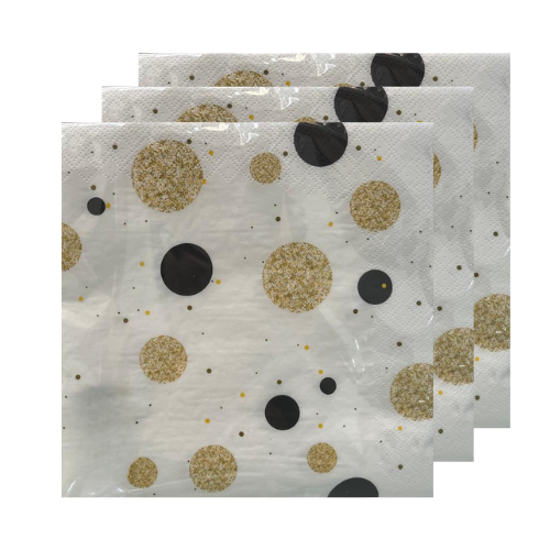 מפיות נייר בועות נצנץ 20 יח' - לבן/זהב