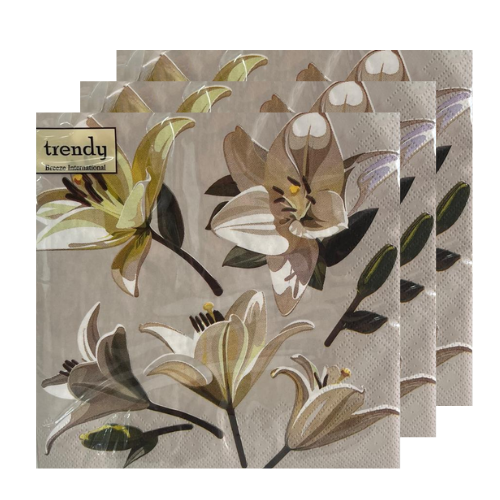 מפיות נייר דוגמת ליליות 20 יח' - צבעוני