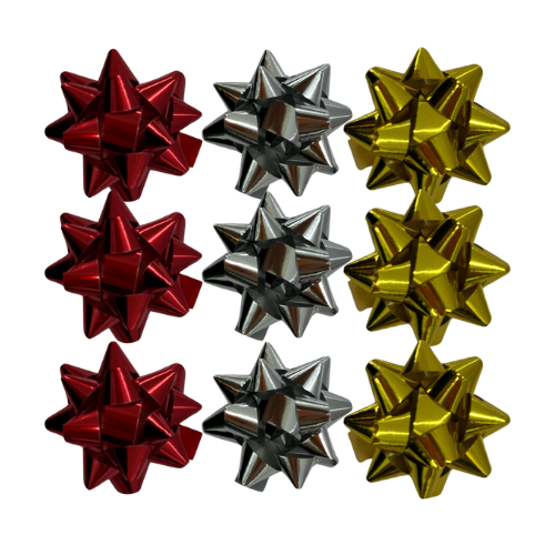 מדבקות פרחים למשלוח מנות 9 יח'  - מטאלי