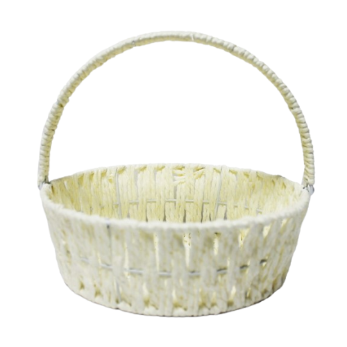 סלסלה קלועה ראטן גדול - בז'