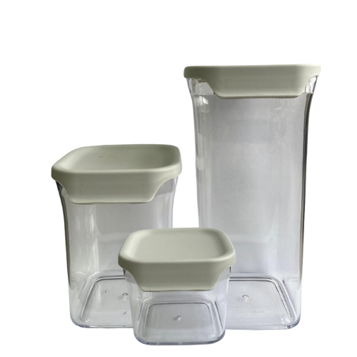 סט 3 קופסאות פלסטיק אקרילי - שקוף