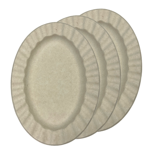 מגש מתכלה קנה סוכר יער 10 יח' - חום טבעי