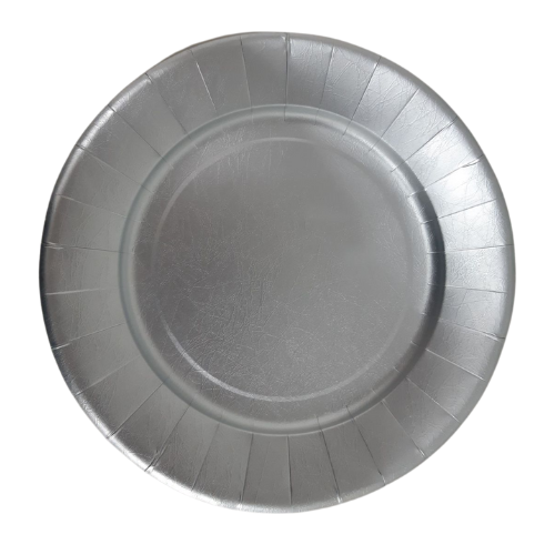 צלחת נייר 10 מהודרת 10 יח' - כסף