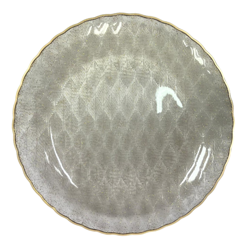 צלחת פלסטיק 10 פלאש 10 יח' - נצנץ שחור