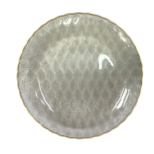 צלחת פלסטיק 9 פלאש 10 יח' - נצנץ שחור