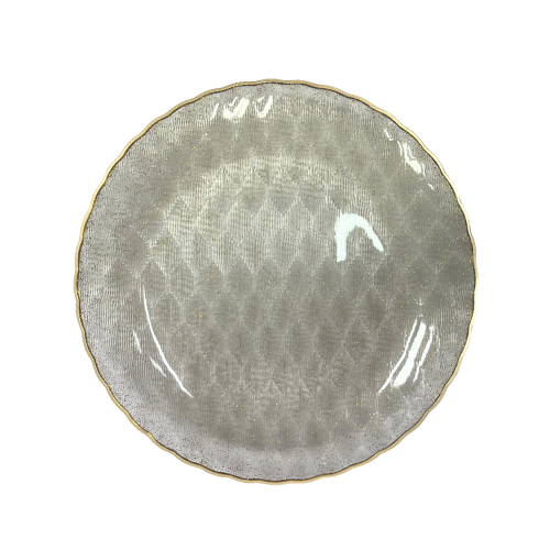 צלחת פלסטיק 7 פלאש 10 יח' - נצנץ שחור