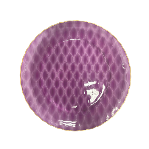 צלחת פלסטיק 7 פלאש 10 יח' - סגול