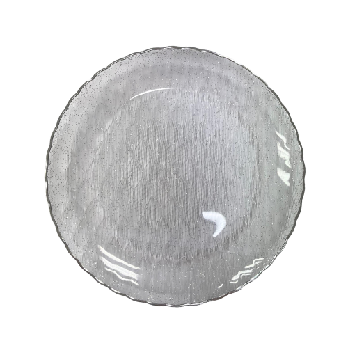 צלחת פלסטיק 7 פלאש 10 יח' - נצנץ כסף