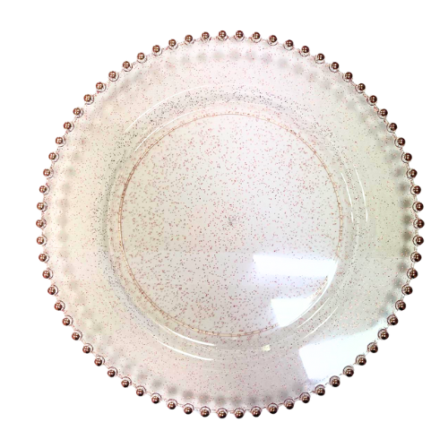 צלחת פלסטיק 10 פנינה 10 יח' - רוז גולד