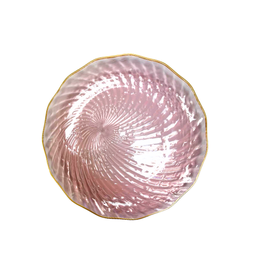 צלחת פלסטיק 7 ספירלה 10 יח' - ורוד