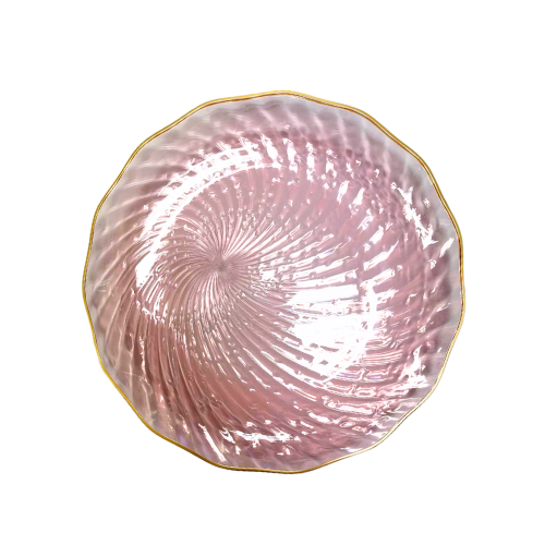 צלחת פלסטיק 9 ספירלה 10 יח' - ורוד