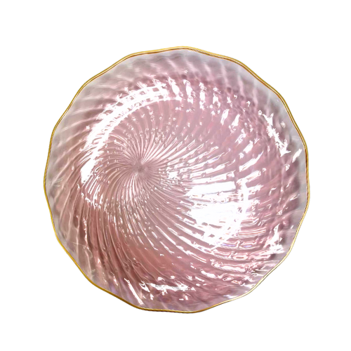 צלחת פלסטיק 10 ספירלה 10 יח' - ורוד