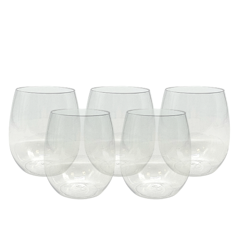 כוס קינג פלסטיק קשיח 5 יח' - שקוף