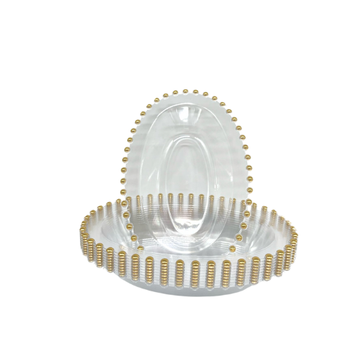 קסרול פלסטיק פנינה - שקוף זהב