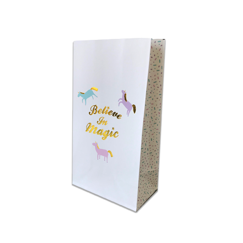 שקיות נייר Believe in magic - לבן
